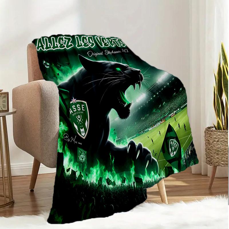 Green Saint-Etienne Football Blanket Lightweight Ideal Bedding Blanket Perfect for Travel, Living Rooms, Offices, Sofas, Fan Christmas gift