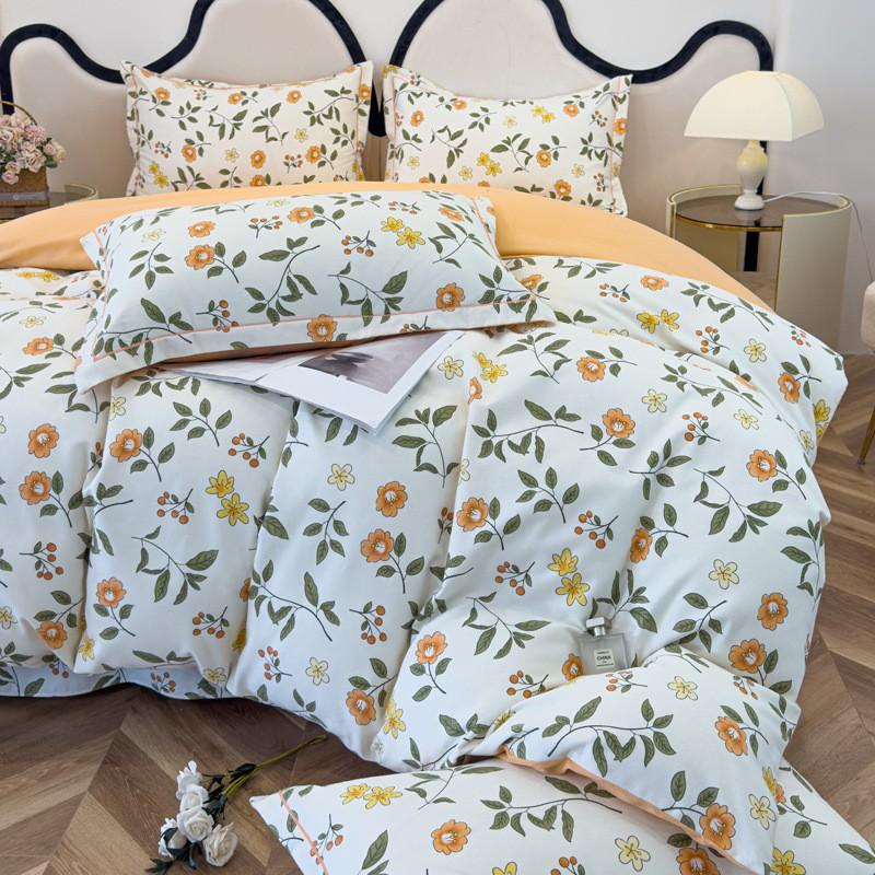 Fresh Style Cotton Bedding Set - 1.2m 1.5m 1.8m 2.0m Soft Breathable Bed Linens