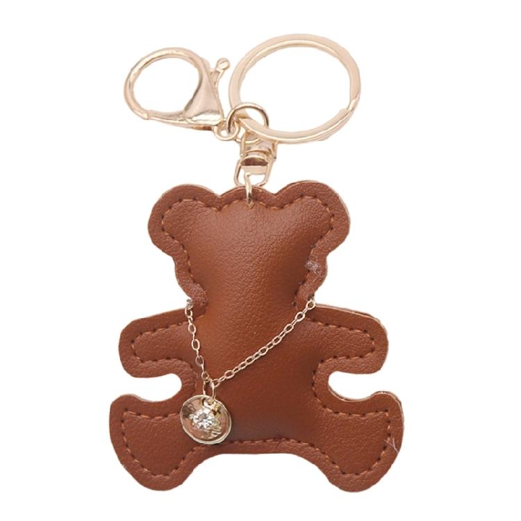 Modern Animal Keychain Accessory With Golden Chain Detachable Soft Leather Charm Bag Decoration For Everyday Use
