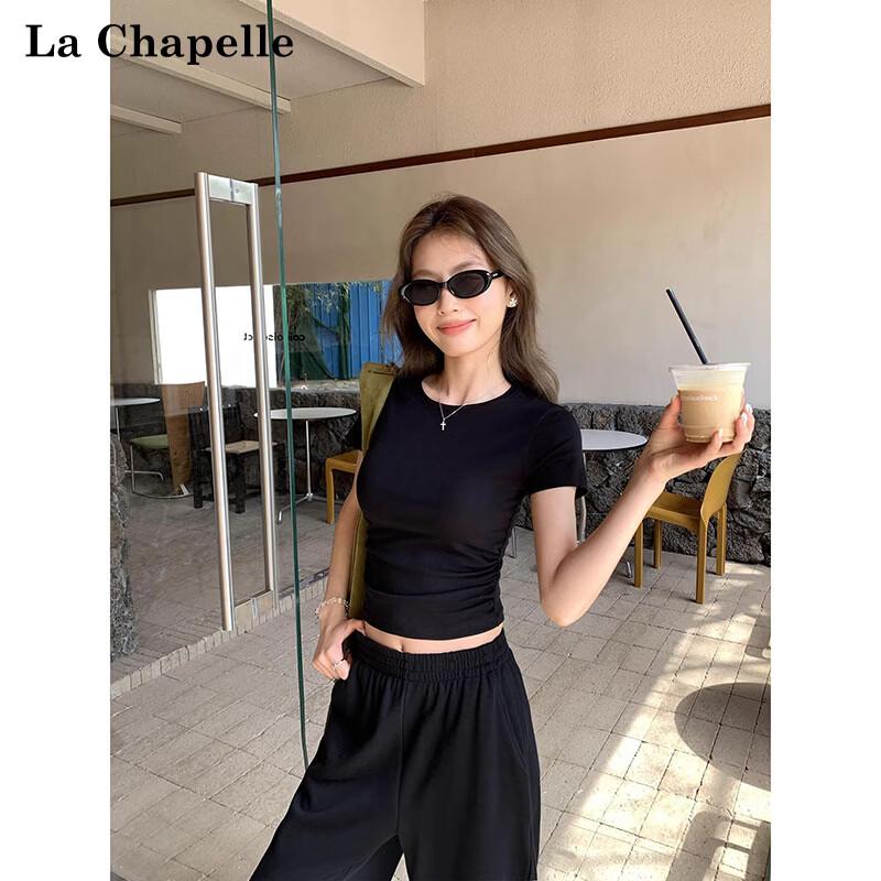 La Chapelle Women's Slim Fit Short Sleeve Round Neck T-shirt