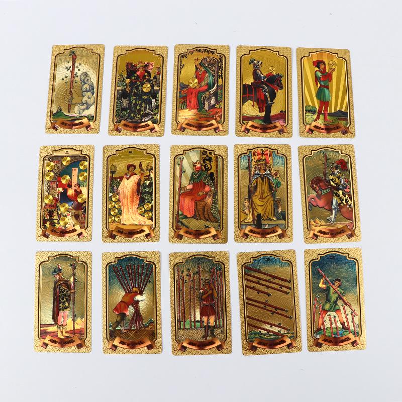 Mazzo di Tarocchi Bianco Edizione da Collezione: Set Completo Foglia Oro, Materiale PET, Nuove Carte dei Tarocchi.