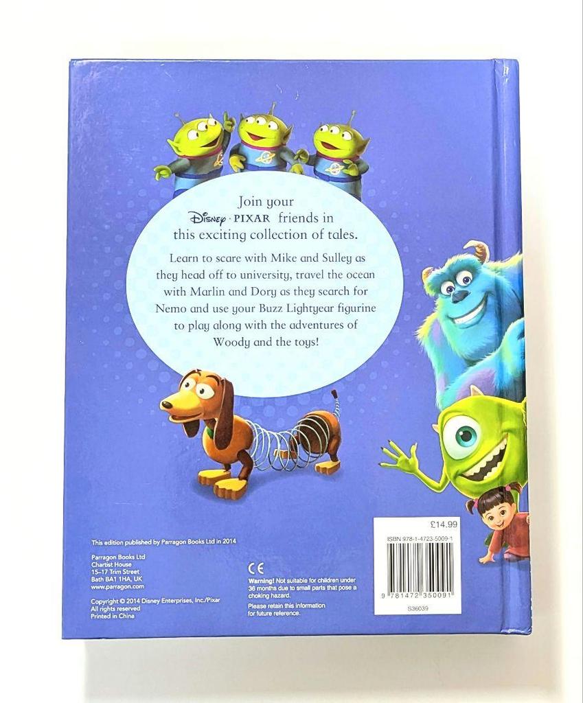 [USED] Foreign book Large book Disney & Pixar 5 titles included Picture book with Buzz figure