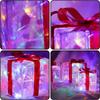 3Pcs/Set DIY PVC Christmas Gift Box Set Luminous with Bow Ribbon Christmas Lighting Box Folding Light Up Present Boxes Outdoor