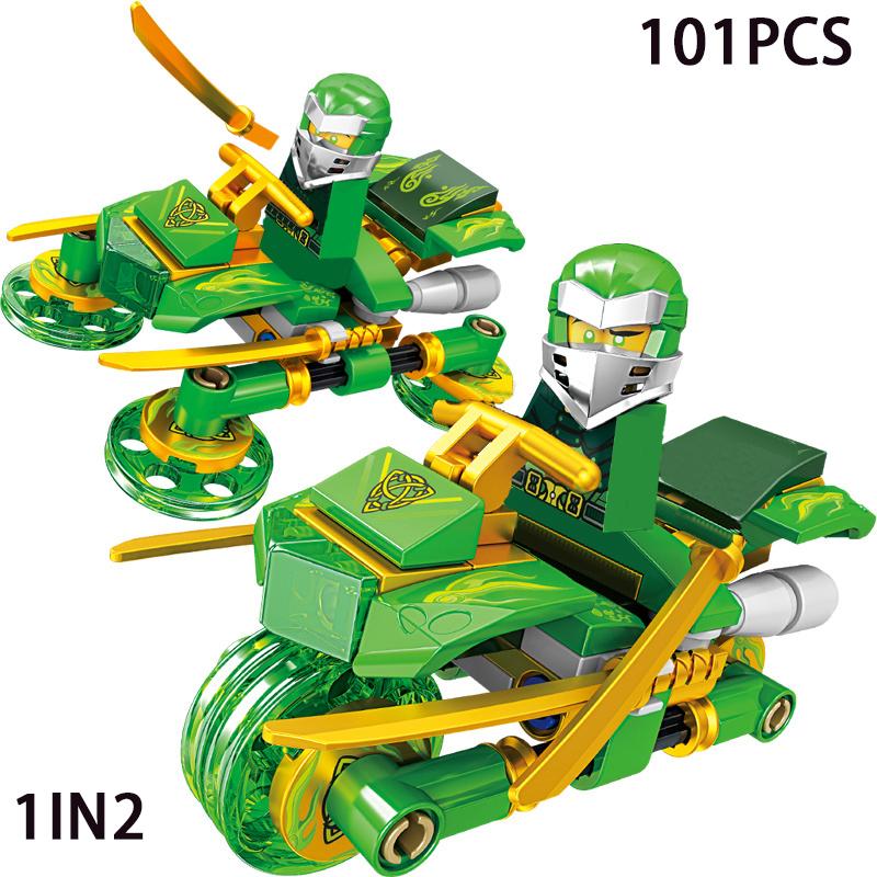 Ninja 4 In 1 Classic Anime Kai Jay Cole Lloyd War Armor Car Mech Chariot Model Action Figure Building Blocks Kit Bricks Kids Toy