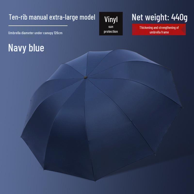 Customized Men's 10-Rib Automatic Sun & Rain Triple Folding Umbrella