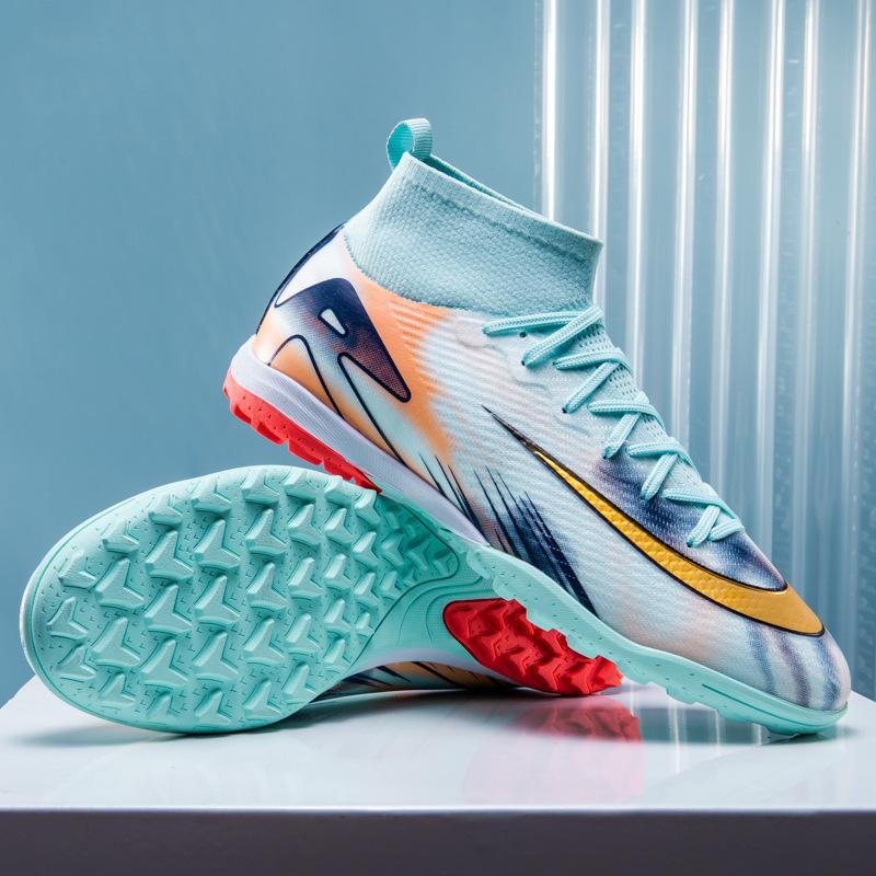 Popular World Cup Thorn Football Shoes Men's High-top Students Long Nails Broken Nails Competition Football Shoes