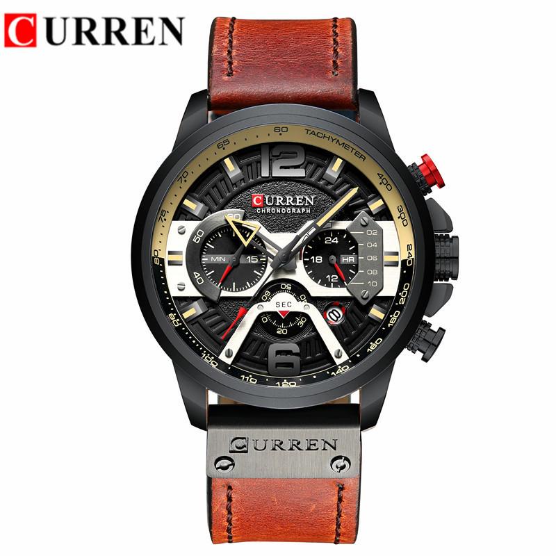 CURREN 8329 Trendy Men's Waterproof Multifunction Six-Hand Fashion Watch with Large Dial