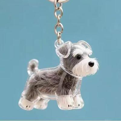 Pingente Chaveiro Filhote de Golden Retriever: Pingente de Armazenamento Transparente Fofo para Mochilas e Bolsas