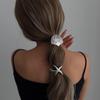 Metal Irregular Shell Starfish Hair Bands for Women Simple Hair Scrunchies Elastic Hair Rope Ponytail Hair Accessories