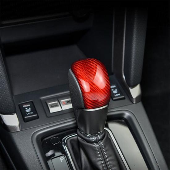 Red Carbon Fiber Gear Shift Knob Head Cover For Subaru Forester 13 14 15 16 17