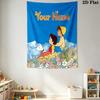 Heidi Alps Cartoon Custom Name Wall Tapestry Aesthetic Wall Hanging Printed Fabric Blanket Decorative Tapestries for Bedroom Living Room Home Decor
