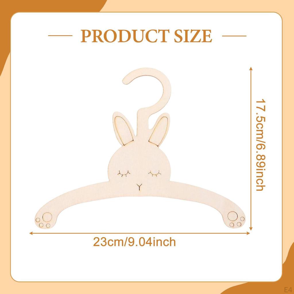 5 Pieces Wooden Hangers Clothes Hanger Children’s Cartoon Non Slip Infant Nursery Closet