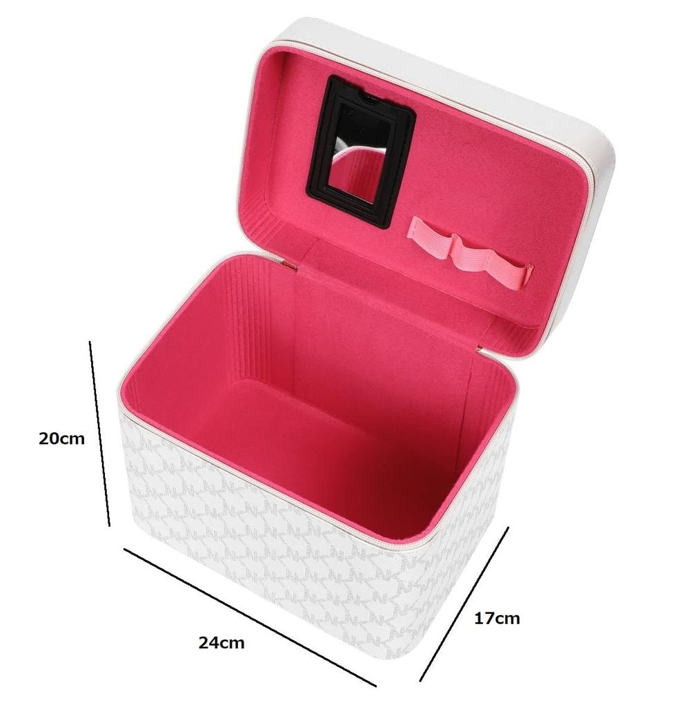 Makeup Cosmetic Box with White Rose Embossed r_planning Box, Mirror,