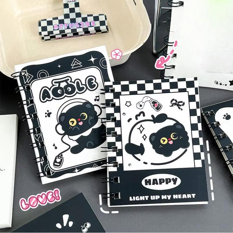 Kawaii Cartoon Black Cat Looseleaf Notebook Student Portable Pocket Notepad Cute Journal Travel Binder Planner School Supplies