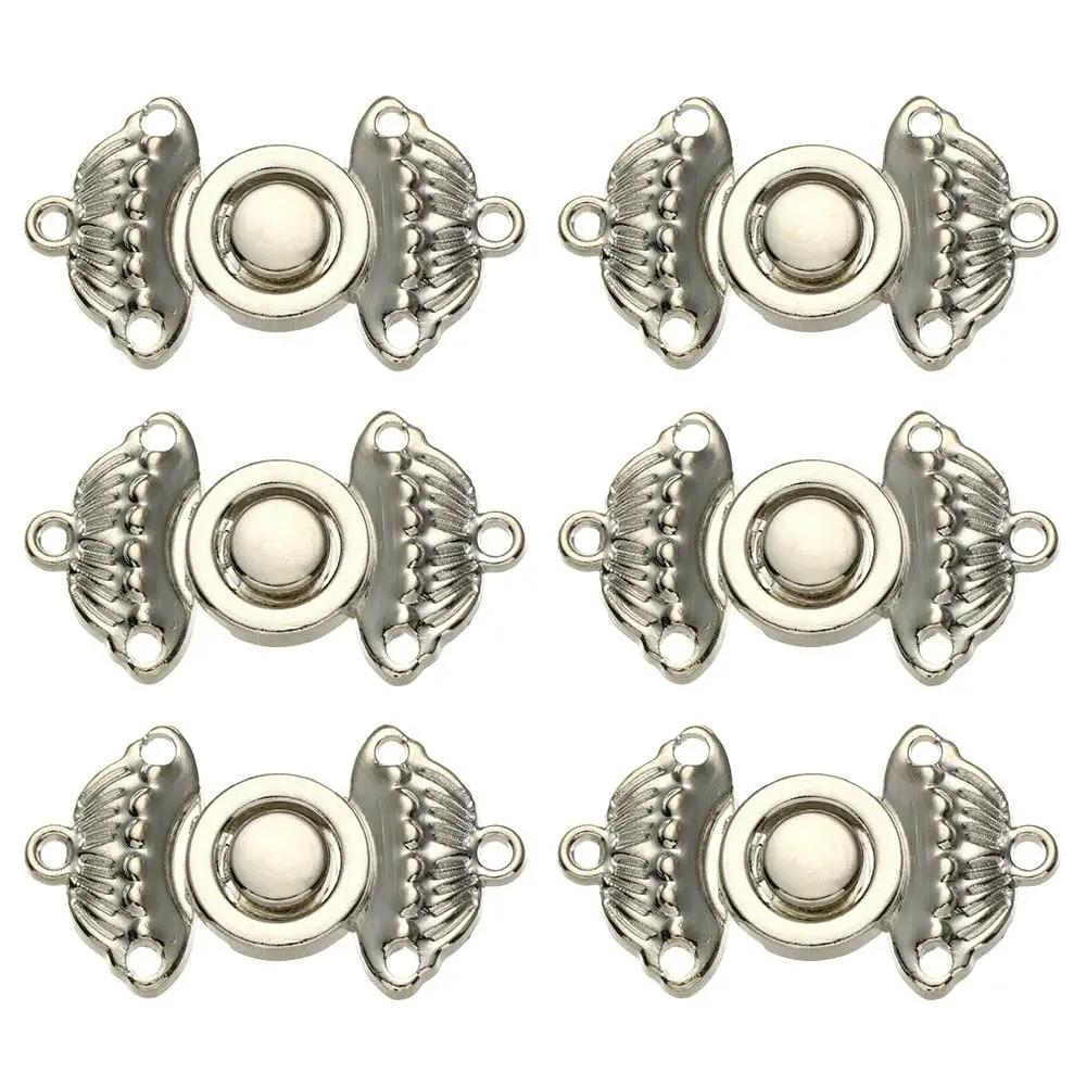 6 Stück Retro Schalspange Strickjacke Verbindungsverschluss Metallknöpfe Umhang Umhangverschluss Cheongsam Schnalle