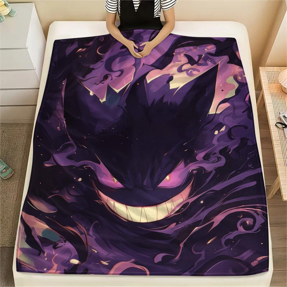 Gengar  Print Flannel Blanket, High Quality Comfortable for All Seasons, Home Decor, Warmth and Comfort