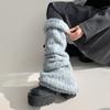 Dicke warme Beinwärmer für Damen Gestrickte Wadenstrümpfe Mit Umgeschlagener Manschette Japanischer Stil Baumwollmischung Anti-Rutsch Stapel