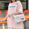 Embroidery Bear Canvas Shoulder Bag Solid Color Shoulder Bag Cute Transparent Itabag  Gift