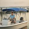 Boat with Metal Frame Heavy-Duty Bimini Top for