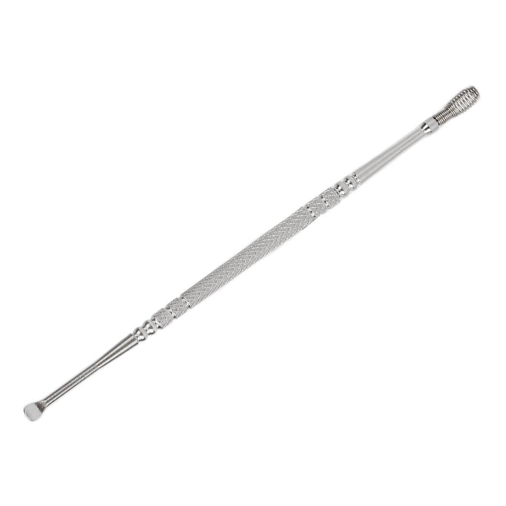 Ear Spoon Double Head Stainless Steel Ergonomic Design Relieve Itching Glossy Rounded Spiral Spring Ear Pick