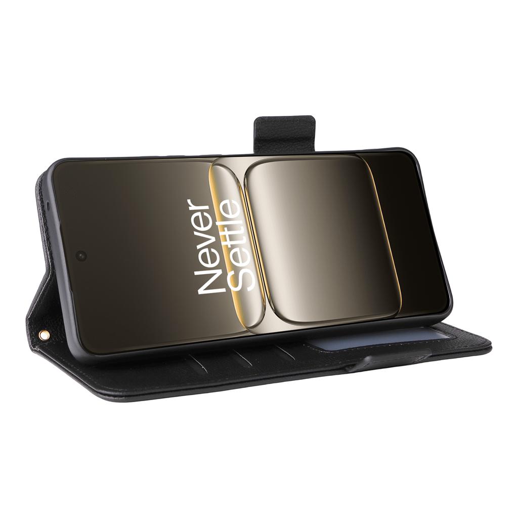 For OnePlus Nord CE5 5G/Ace 5 Racing 5G Case with Wrist Strap Litchi Texture PU Leather Wallet Phone Cover