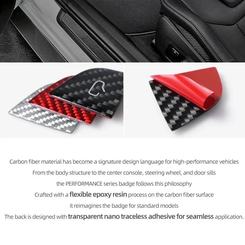 Door Switch Button Sticker for Tesla Model 3 Y 2019-2025 Carbon Fiber Car Interior Door Switch Button Trim Stickers Accessories