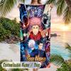 Jujutsu Kaisen Beach Towel, Personalized Custom Name Text, Quick Dry Large Absorbent Towel For Beach Pool