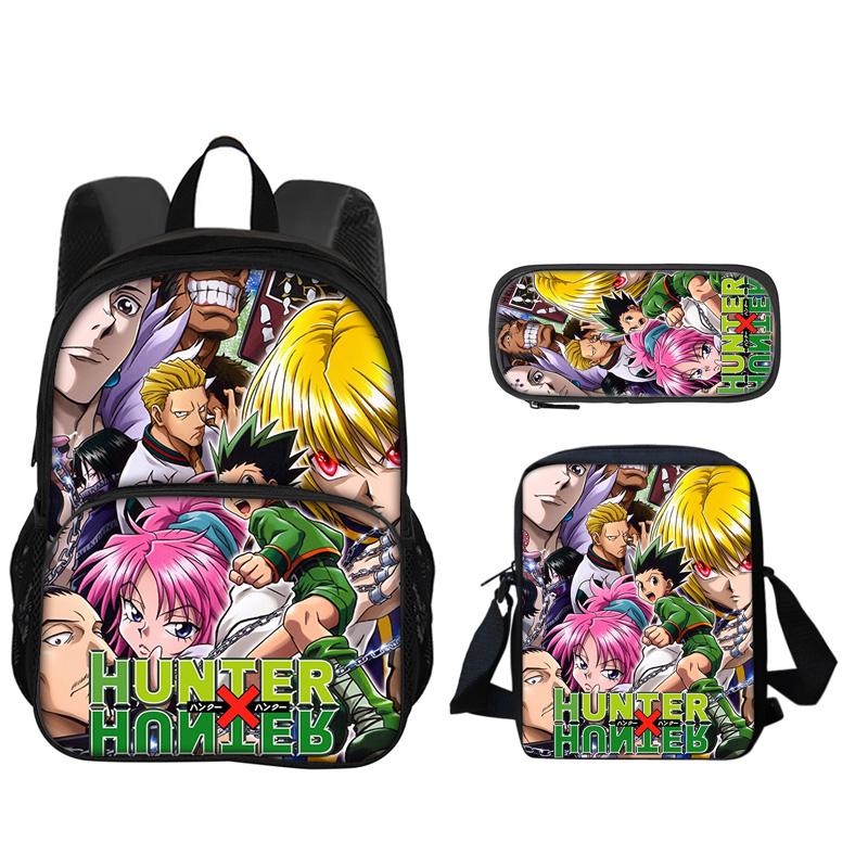 JoJo's Bizarre Adventure Knapsack Pen Carrier Carry Bag 3pcs Set Versatile Spacious Boys Plus Girls School Birthday Best Gift