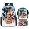 Primary school students' new Naruto cartoon schoolbag three-piece backpack large-capacity backpack