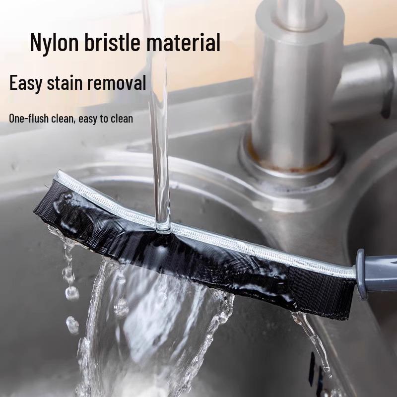 Long Handle Crevice Brush for Bathroom, Toilet, Kitchen Tile, and Window Seam Cleaning - Hard Bristle Dust Brush.