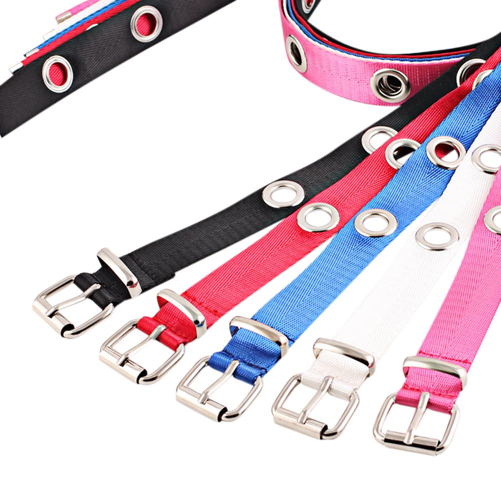 Women Fashion Lengthen Canvas Belt with Rectangle Metal Buckle