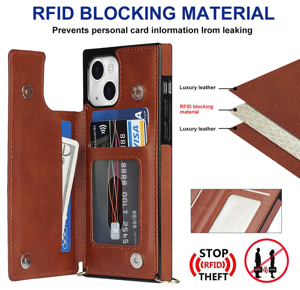 Luxury Crossbody Lanyard Strap Magnetic Leather Case for iPhone 15 14Plus 13 12 11 Pro Max for Samsung S23 S22 S21 S20Ultra Plus for Huawei Mate40Pro