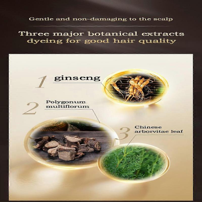 Hair Dye Shampoo, Instant 3 In 1 Hair Color Shampoo for Gray Coverage, Long-Lasting Hair Color Herbal Natural Plant Hair Dye Shampoo for Women & Men