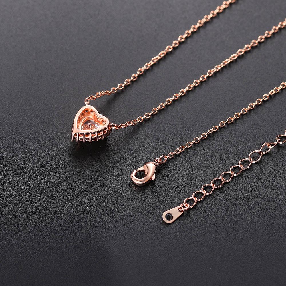 ZHOUYANG Heart Necklace For Women Cubic Zirconia Rose Gold Neck Pendants Choker Chains Jewelry Female N317