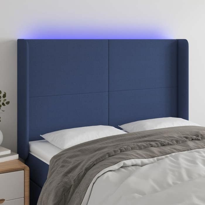 VidaXL LED Headboard Bedroom Furniture Double Bed Accessory Head of Bed Frame Interior Blue 3123772