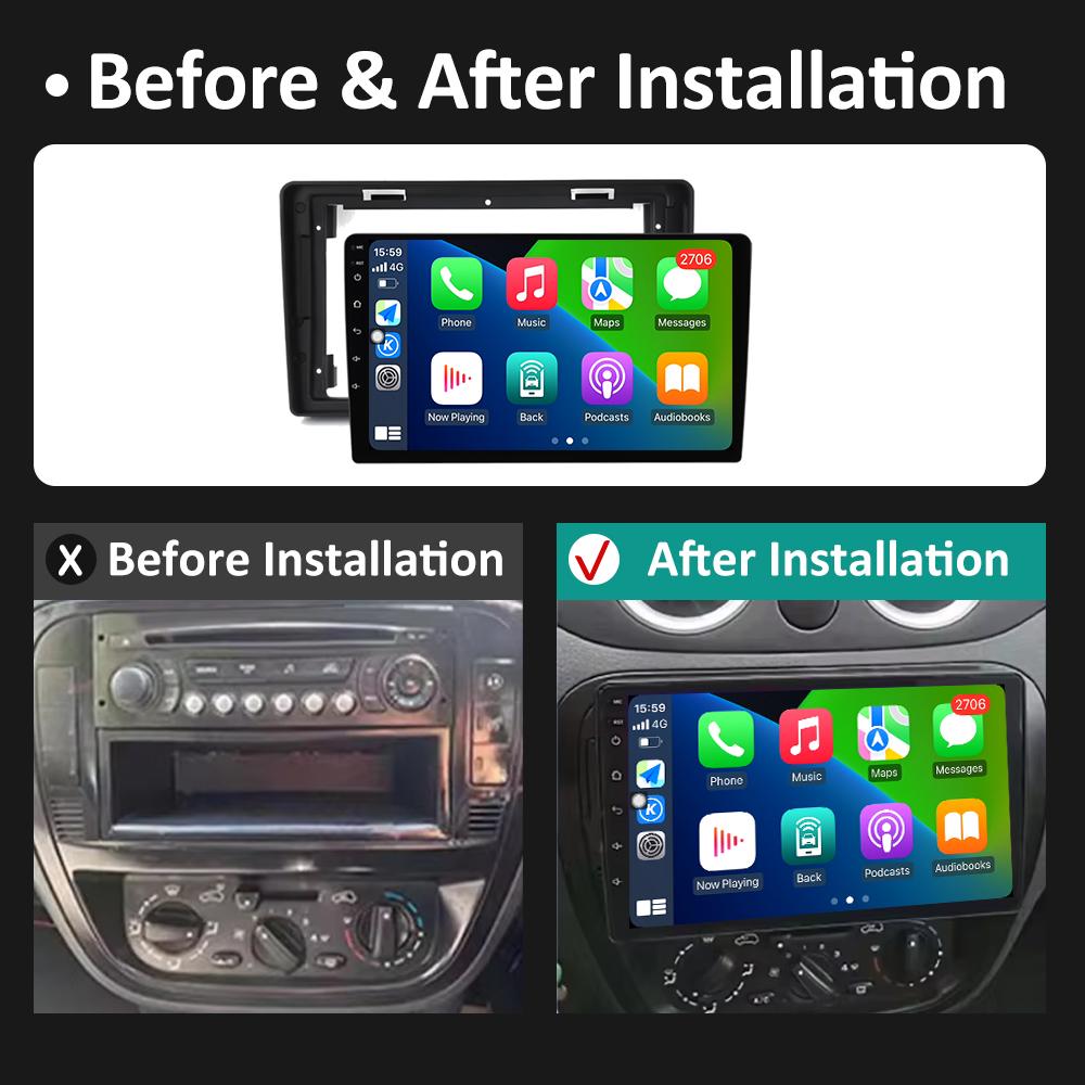 Smart Syetem GPS Navigarion For Citroen C2 C3 2001 2002 2003 2004 - 2010 Android 14 Wireless Carplay Cooling Fan Blurtooth WIFI