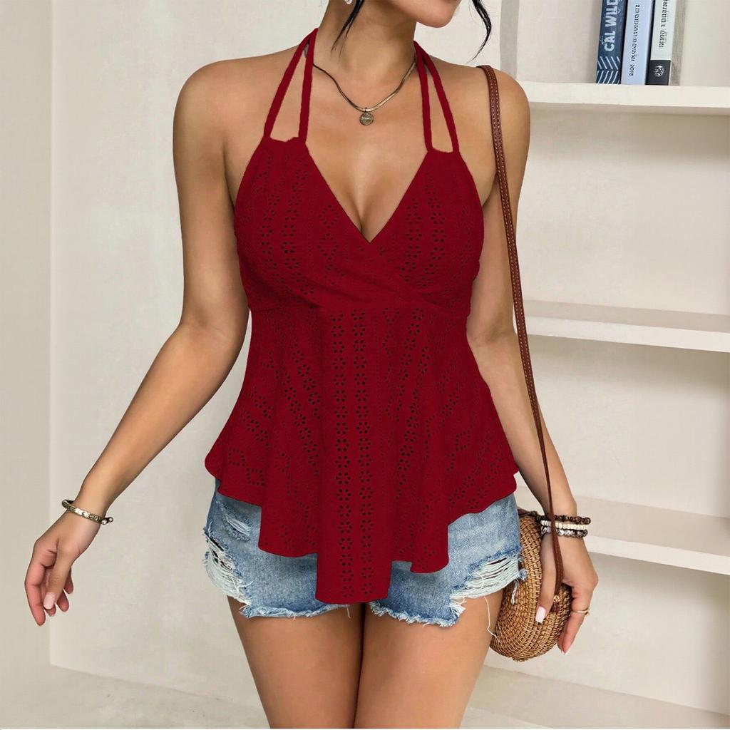 Women's Casual Hanging  Hollow Strap Vest Top