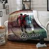 Soccer Players Stadium Night Scene Blanket With Customizable Name Soft And Comfortable Shawl Blanket For All Seasons Suitable For Home Travel Camping