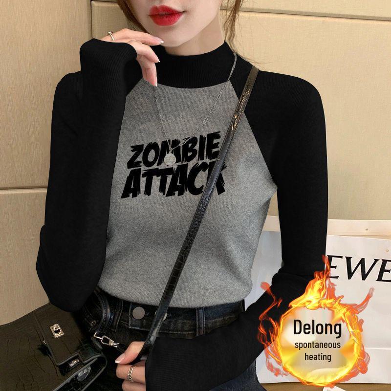 

Women s Velvet Raglan Color Block Slimming Turtleneck Base Layer Long Sleeve Top XL [Suggestion: 115-130 lbs]