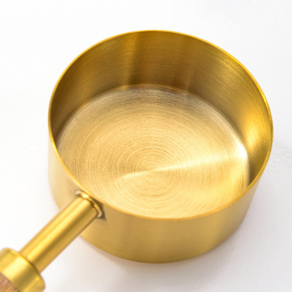 1/4 Pezzi Manico in Legno Acciaio Inossidabile Misurini Cucchiai Strumenti per la Cottura Set Cucchiaio Misurino per Caffè Accessori Scala da Barman