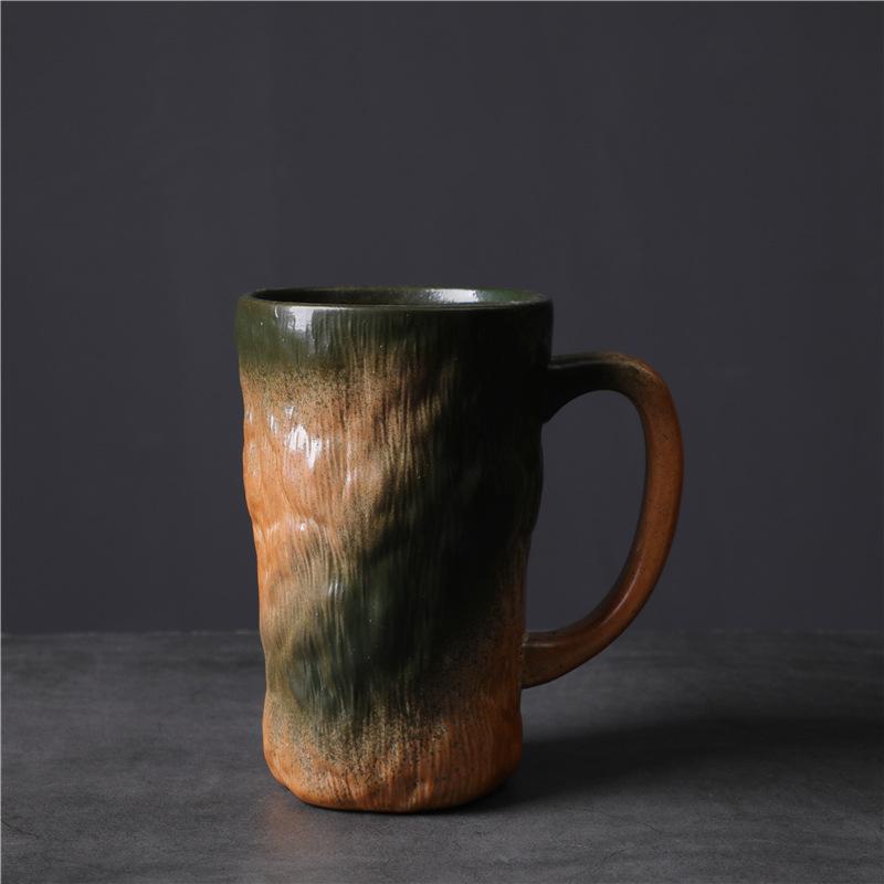 Large Capacity Ceramic Cup Large Creative Kiln Change Supply Water Cup Retro Coffee Cup