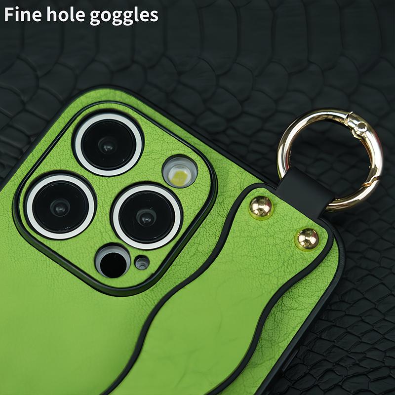 Creative Soft TPU Leather Wristband Anti Slip Holder Phone Case for iPhone 15 Pro Max 11 12 13 14 Pro Max Shockproof Back Cover