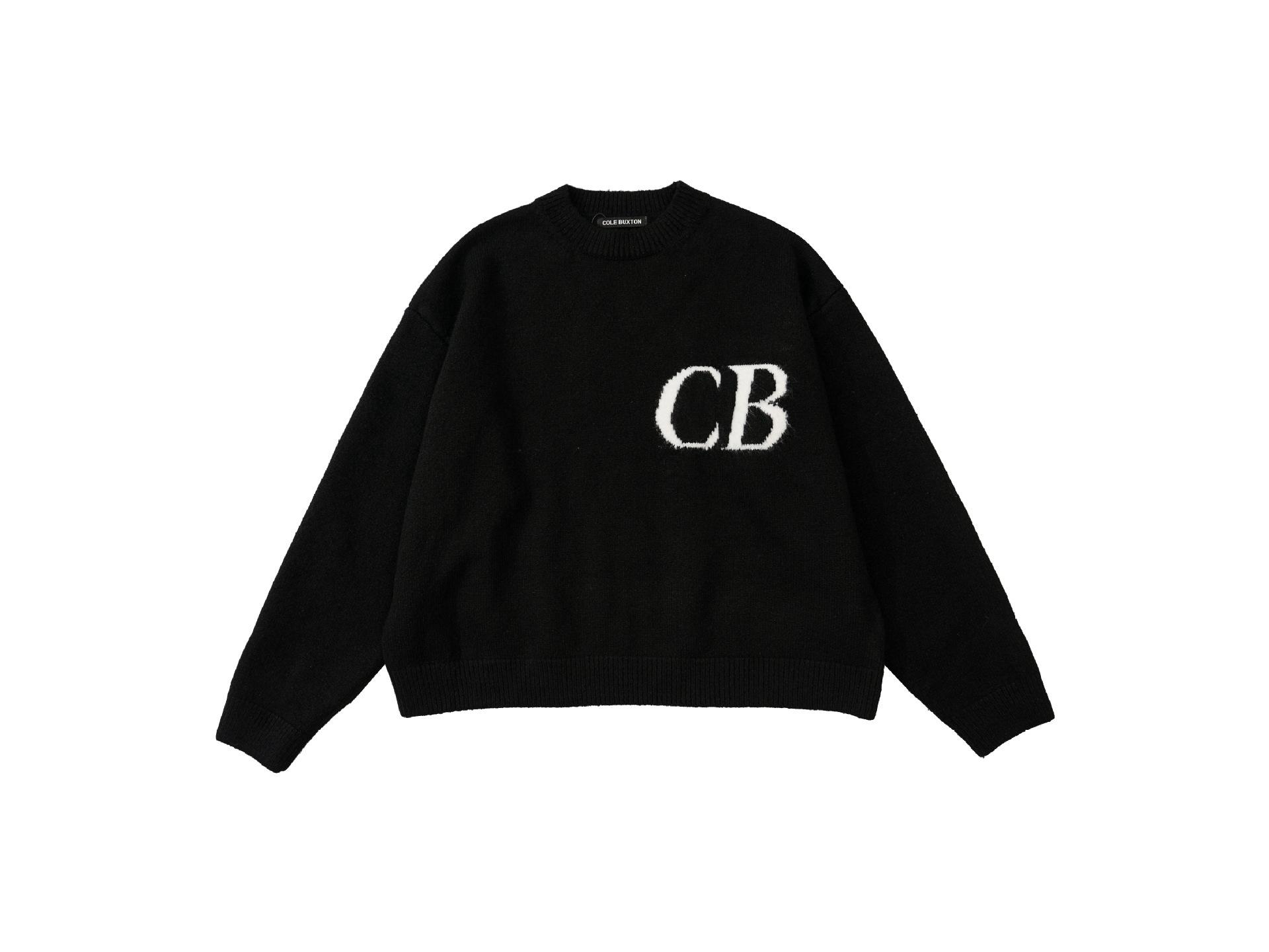 

CB Trendy Minimalist Logo Жаккардовый свитер - унисекс, свободный крой, круглый вырез S
