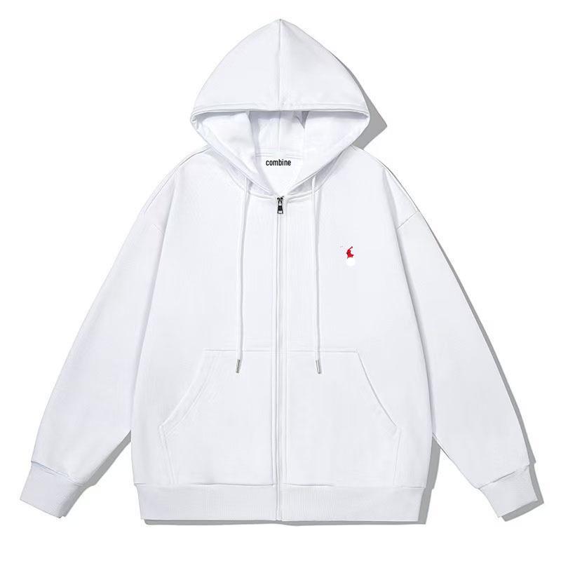 Unisex Haftowany Komplet Bluza z Kapturem i Spodnie – Styl Wiosna/Jesień z Logo Małego Konia