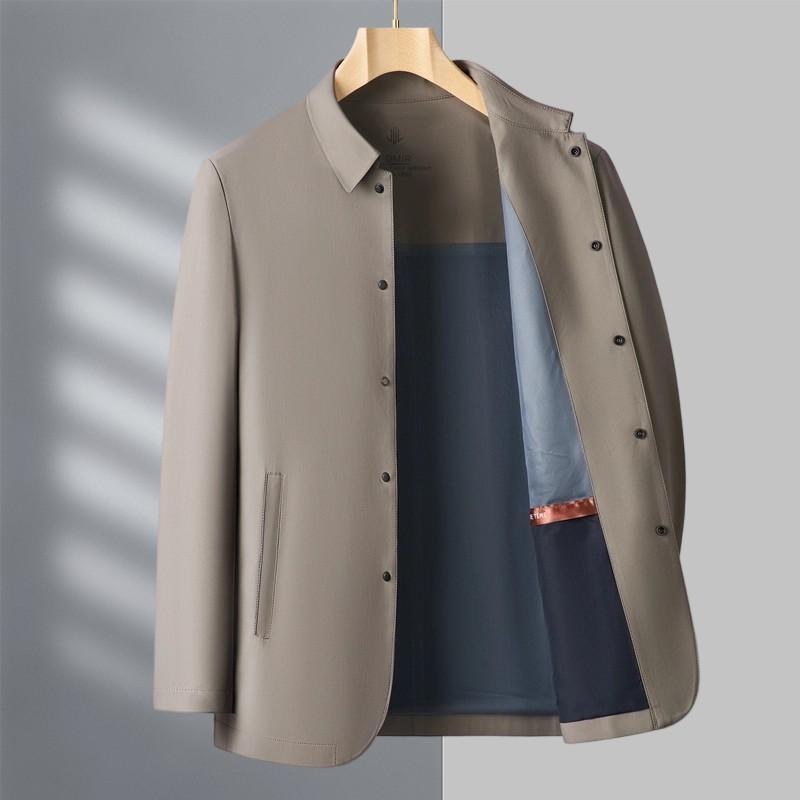 Middle-aged Men's Lapel Jacket Spring and Autumn Business Casual High-end Dad Jacket Versatile