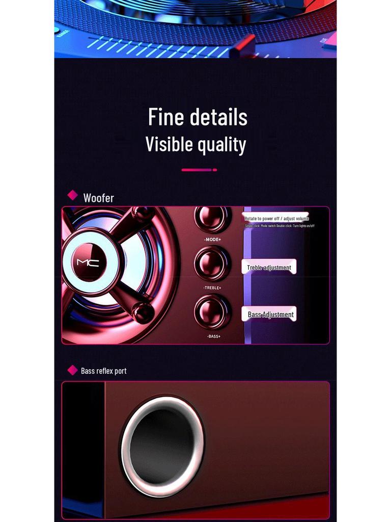 Universal Bluetooth Wired Desktop Speaker with Creative Design