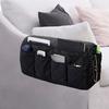 Simple Quilted Storage Bag Sofa Armrest Cover with Multiple Pockets for Storage Grey Modern High-quality Miscellaneous Sack