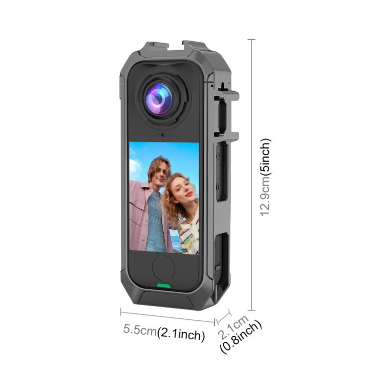 For Insta360 X4 Air PULUZ Metal Protective Cage Rig Housing Frame with Expand Cold Shoe Base (Grey)