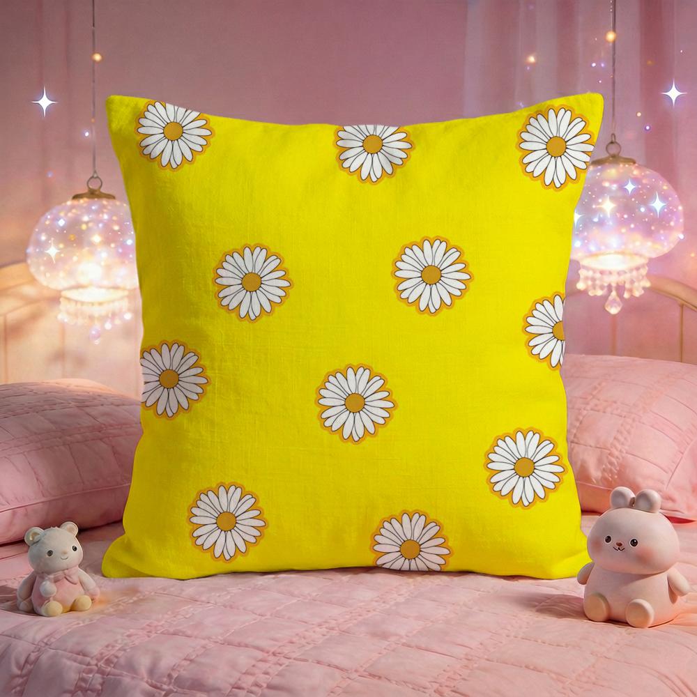 Fresh Daisy Bloom Cushion Cover Premium Comfort Reversible Pillow Cove Two In One Design for Any Room Car Interior