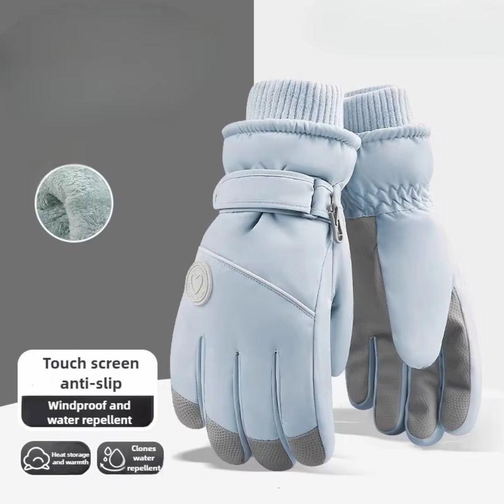 Touchscreen Plush Warm Riding Gloves Fleece Lined Cycling Mitten for Women  Electric Bike Riding